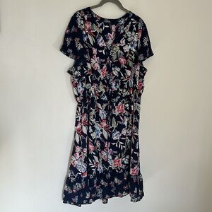 NWOT Massini Navy Blue Floral Dress
